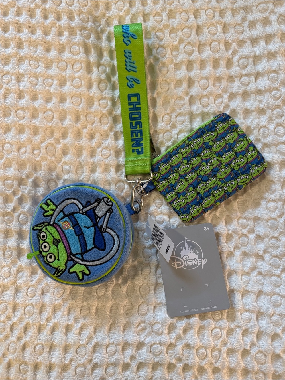 Disney Green and Blue Toy Story Alien Wristlet Coin Pouch Set